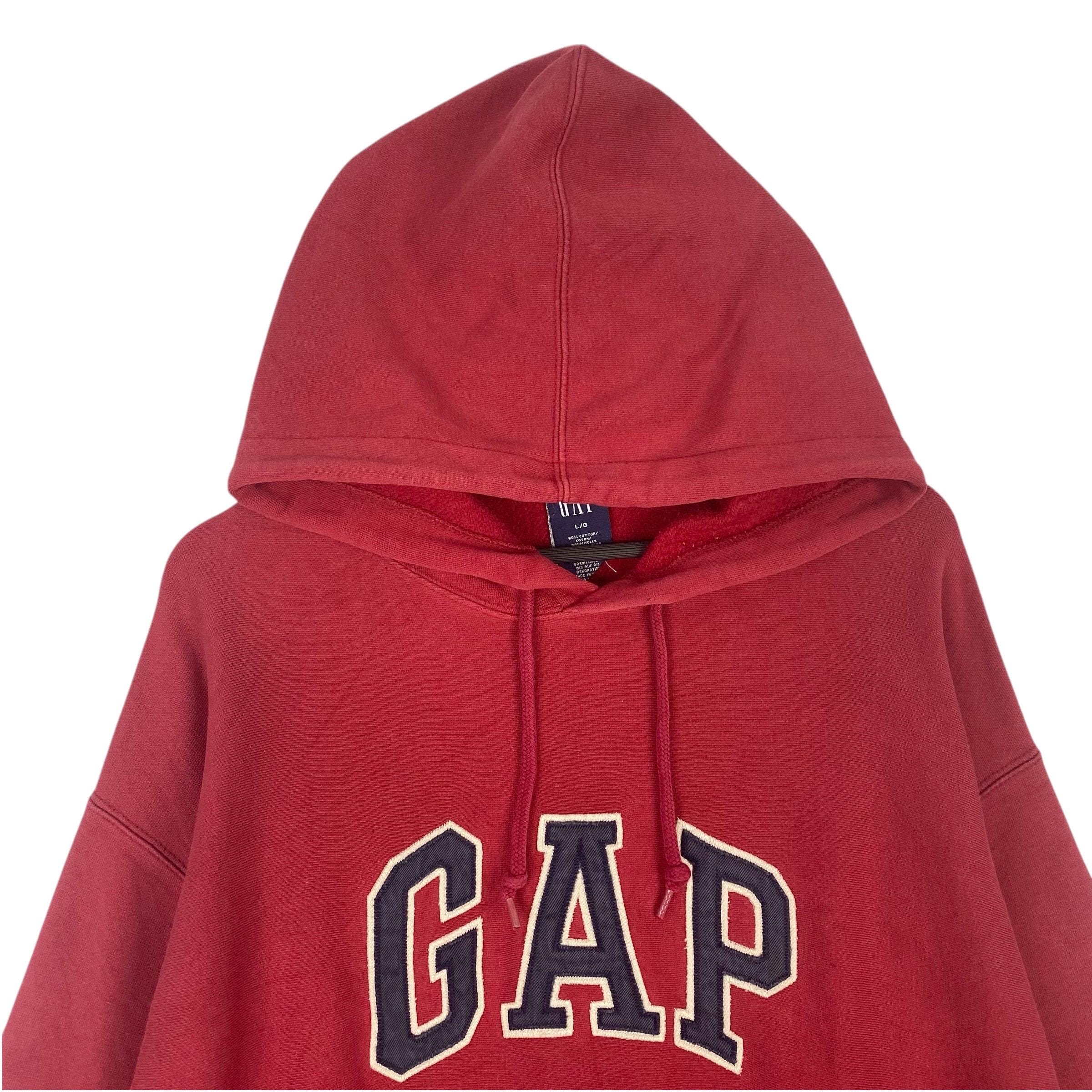Y2K GAP（ギャップ）刺繍 レアロゴ ジップアップフーディ/L/レッド New Gap Arch Zip Hoodie Red Size 2T 3T 4T 5T 2 3 4 5 years Logo