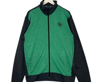 Vintage Adidas Embroidery Crewneck Sweatshirt Black/Green Pullover Jumper Size L