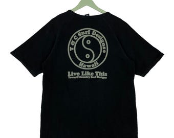 ヴィンテージ タウン&カントリー サーフデザイン フルプリント Tシャツ