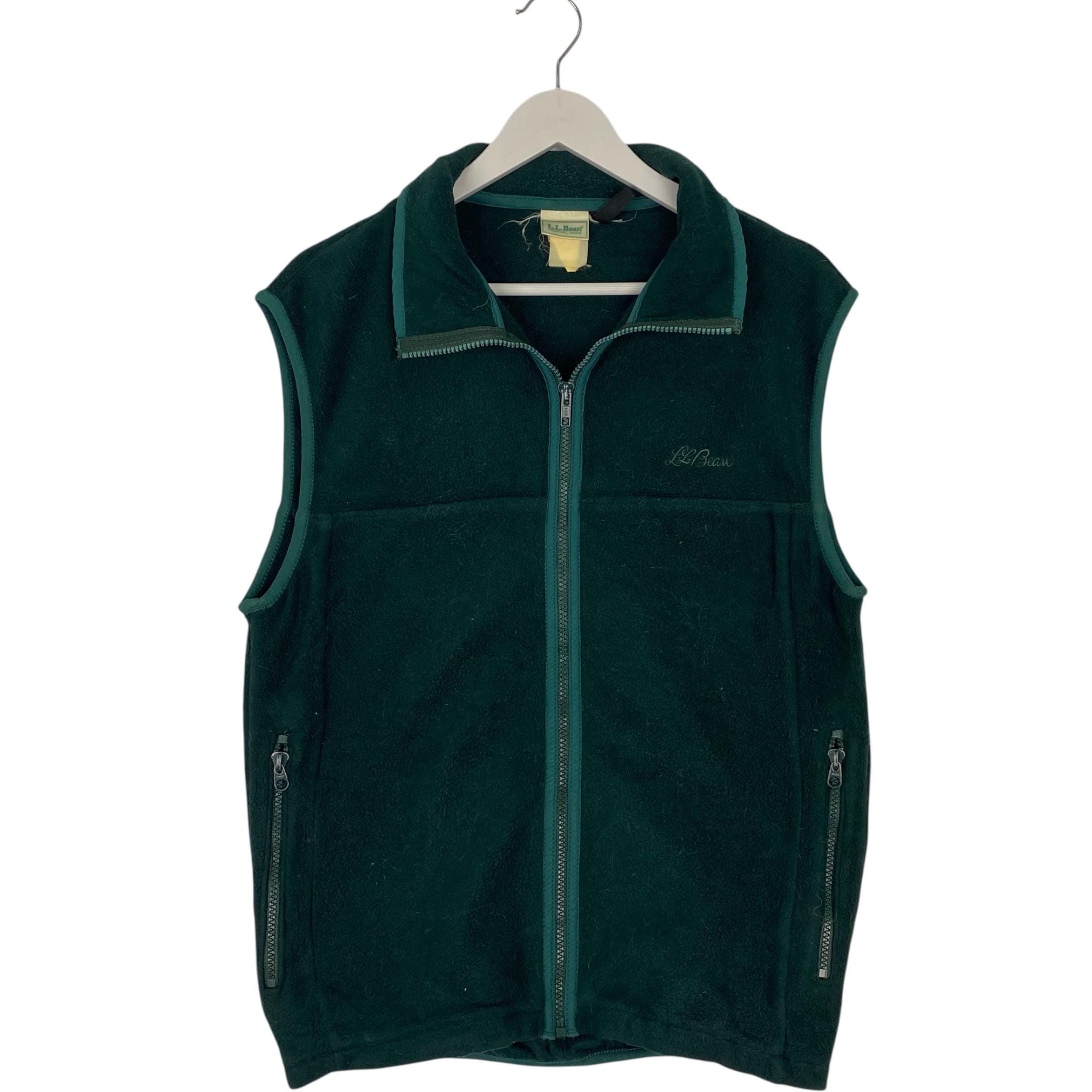 ヴィンテージ 90年代 LL Bean フリースベスト フルジップ グリーン 