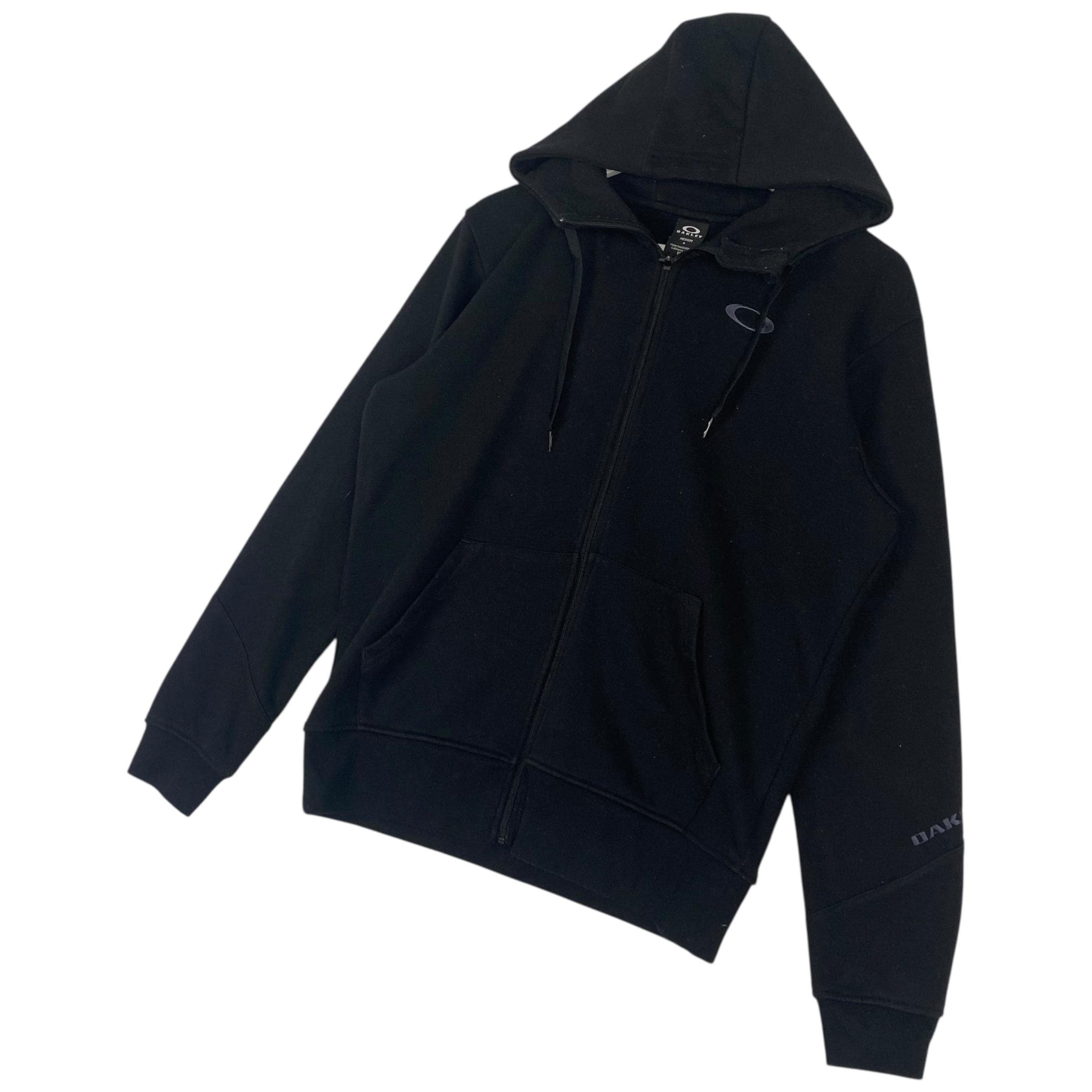 Vintage Oakley Black Full Zip Hoodie Sweater Small Logo Pullover