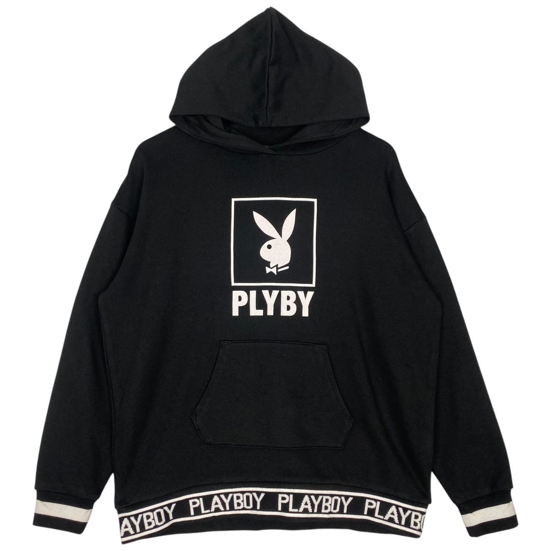 Vintage Playboy Embroidered Hoodie Black Pullover Jumper Size M - Etsy