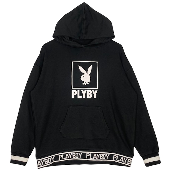 Vintage Playboy Embroidered Hoodie Black Pullover Jumper Size M - Etsy