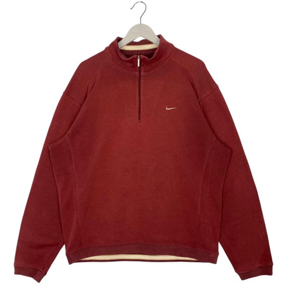 vintage nike nike half zip red