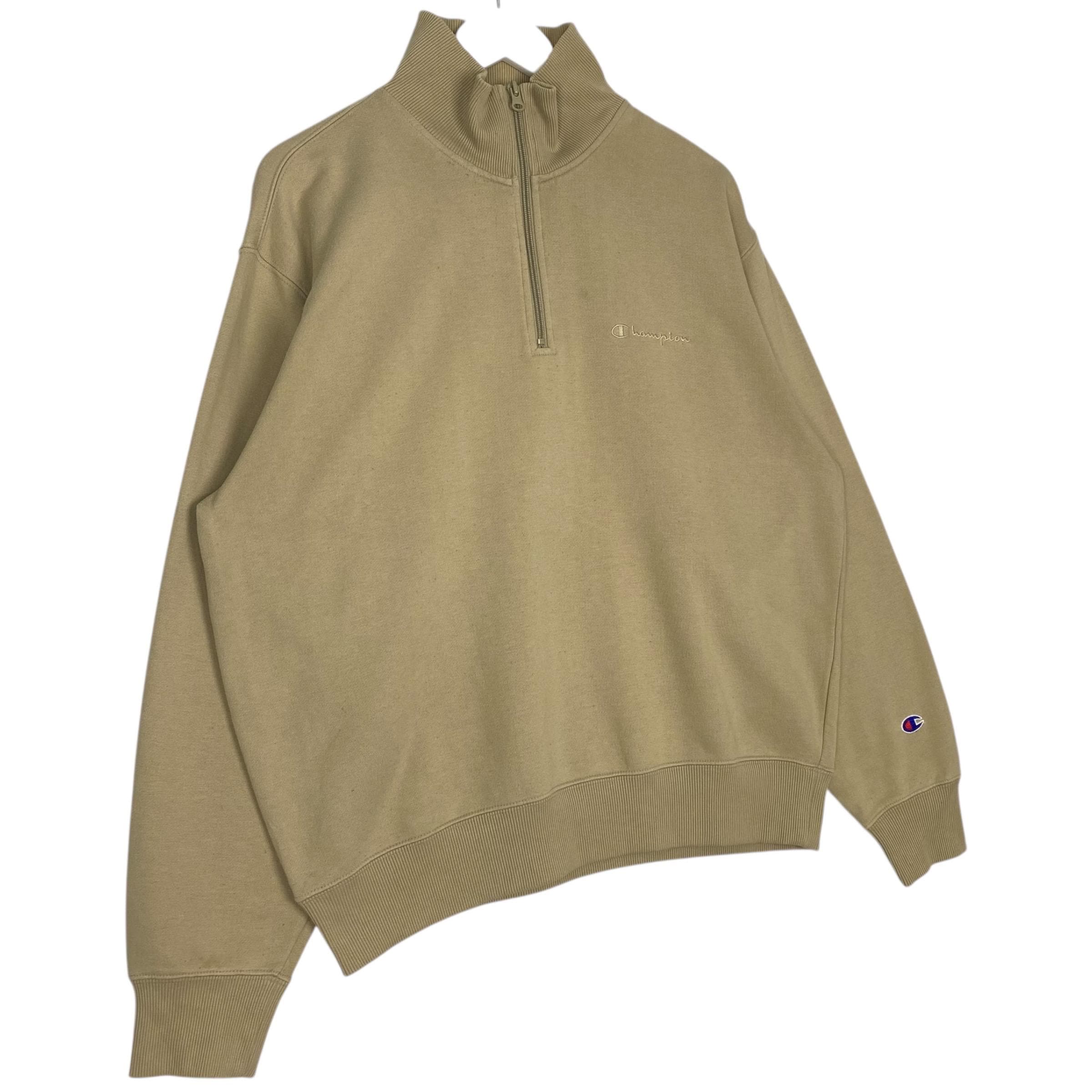 Vintage Champion Half Zipper Sweatshirt Brown Small Logo