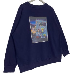 Vintage Toy Story 4 Tröja Rundringad Marinblå Pullover Tröja Storlek XL bild 2