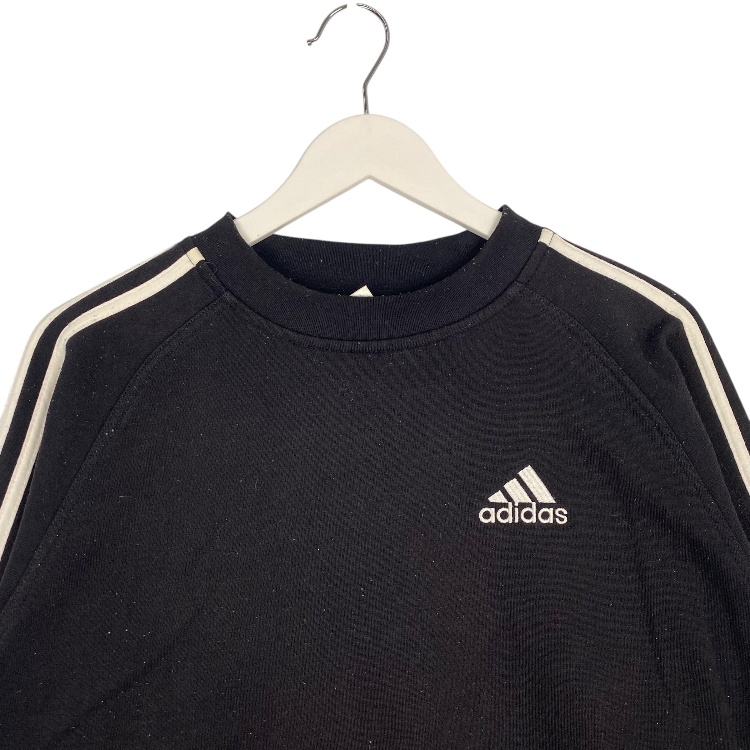 Vintage 90s Adidas Sweatshirt Crewneck Black Pullover Jumper Size