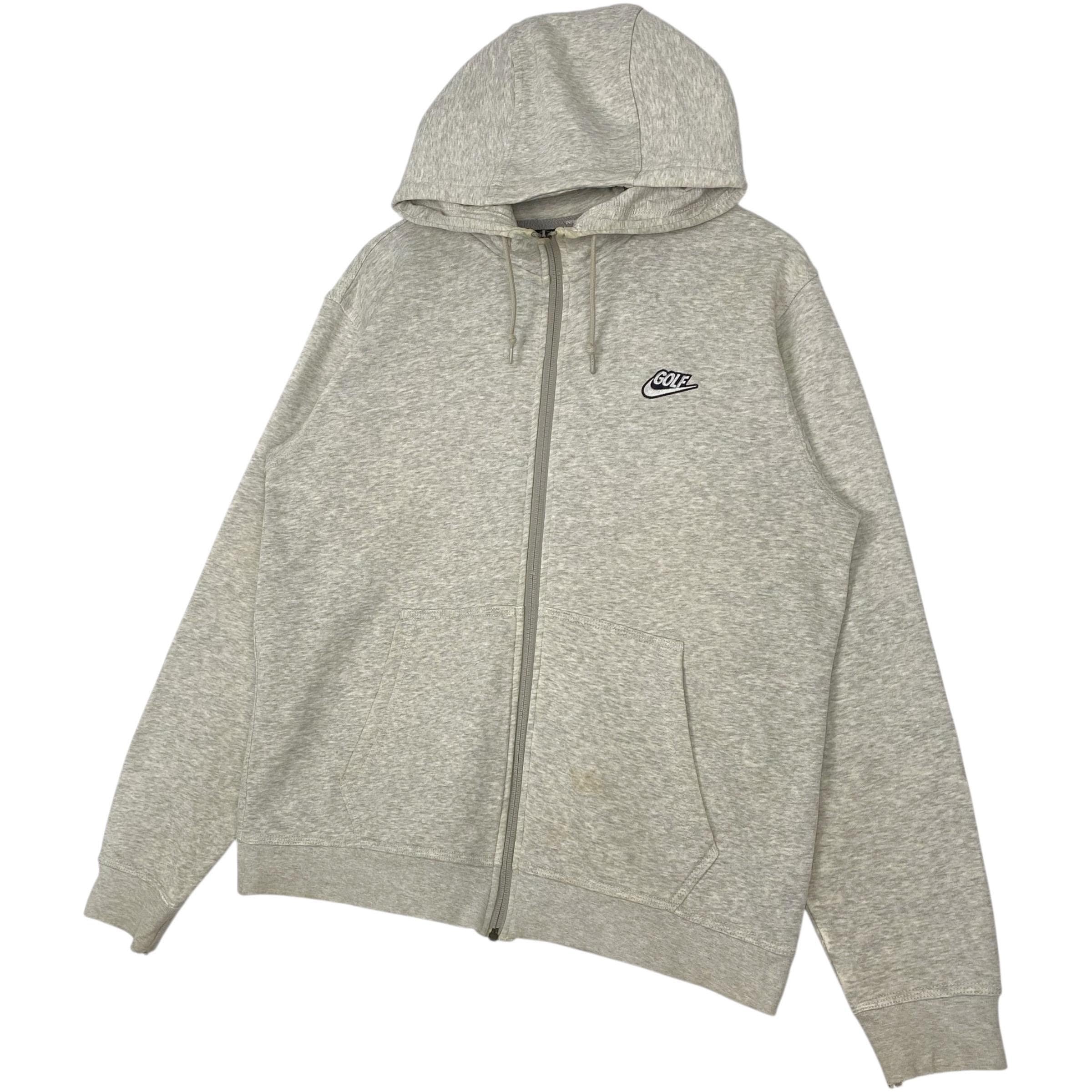 Vintage Nike Golf Full Zip Hoodie Sweater Gray Pullover Jumper