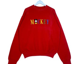 Vintage Mickey Mouse Sweatshirt Crewneck  Pullover Jumper Size L
