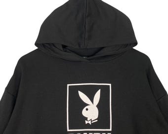 Vintage Playboy Embroidered Hoodie Black Pullover Jumper Size M - Etsy
