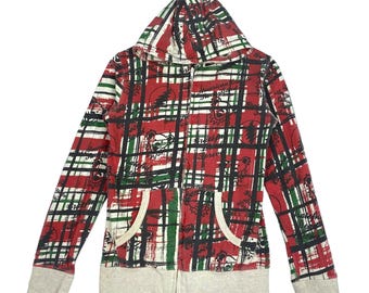 Sudadera con capucha vintage de Grateful Dead con estampado completo, jersey tipo jersey, talla M