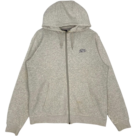 トップス 90s NIKE ZIP UP HOODIE GRAY Vintage Nike Zip Hoodie 90s Gray Sweatshirt Embroidered