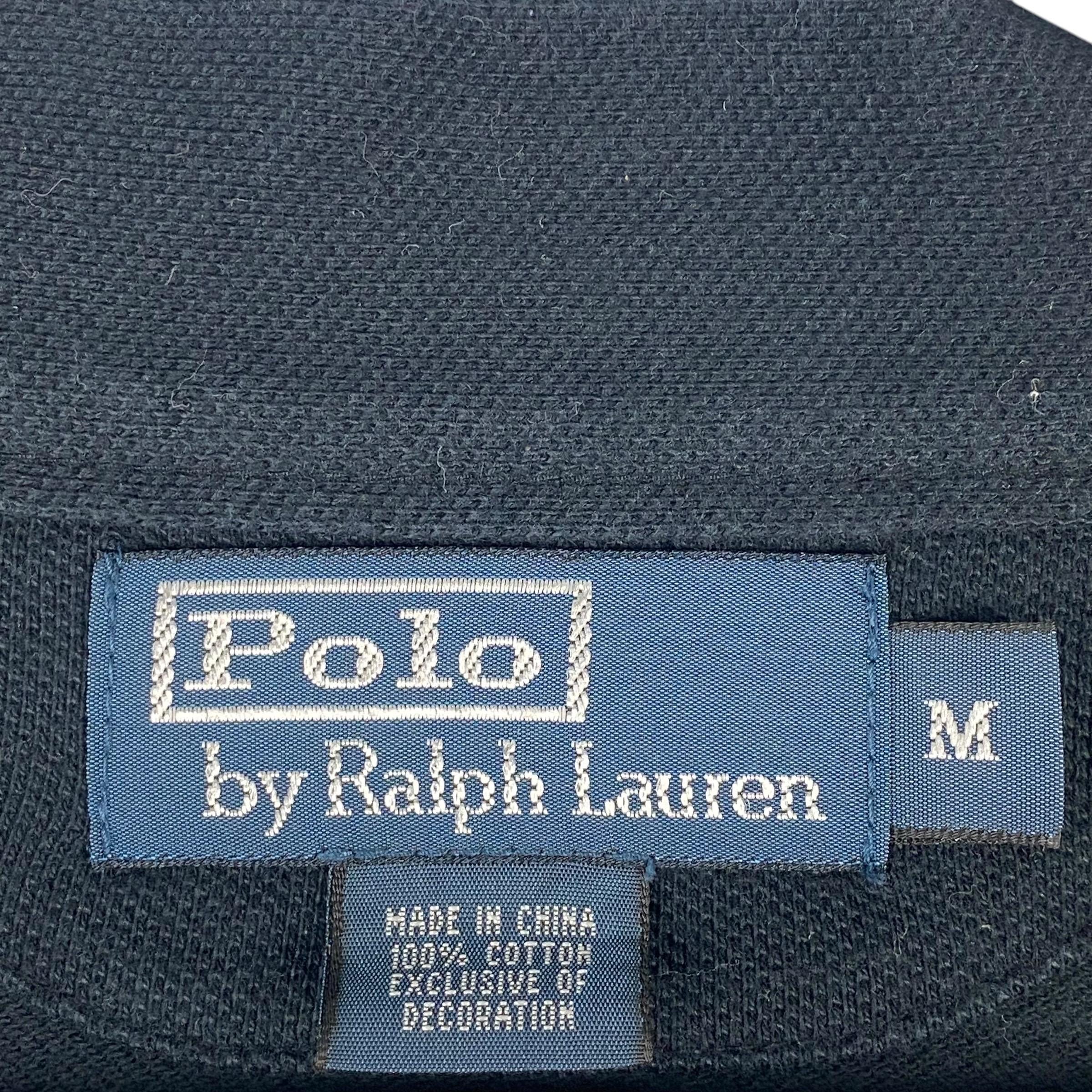 Vintage Ralph Lauren Polo Cardigan: Embroidered Black Pullover