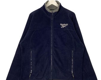Vintage Reebok Embroided Logo Full Zip Fleece Jacket Size M