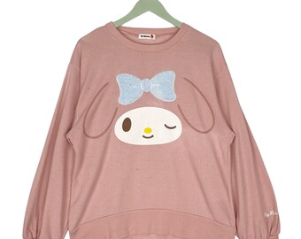 Sudadera vintage superlinda de My Melody, jersey rosa con cuello redondo, talla M