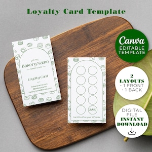 Plantilla de tarjeta de fidelización para panadería moderna: editable en Canva, hazlo tú mismo, descarga instantánea