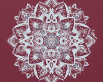 Bluza z kapturem Blue Mandala, bluza z kapturem Celestial, bluza z kapturem Boho Spiritual, bluza z kapturem Sacred Geometry, festiwalowa, artystyczna, unisex - Raven's Crown Celeste