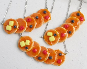 Berries Pancake Choker Necklace, Cute Miniature Food Jewelry