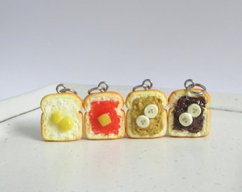 Toast Bread Charm: Polymer Clay Food Jewelry