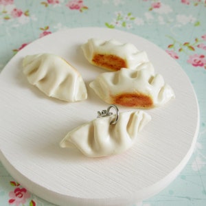 Fried Dumpling Charm, Miniature Dim Sum, Polymer Clay Asian Food, Add On Keychain, Mini Gifts For Friends