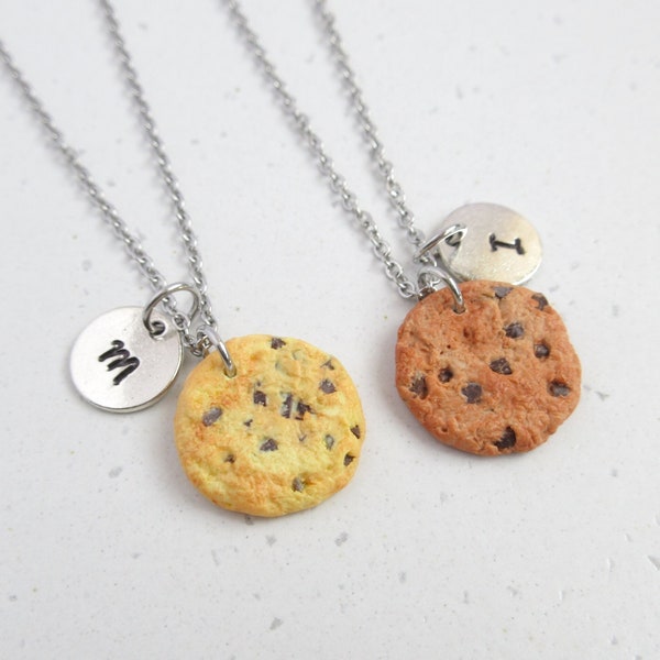 Miniature Cookie Necklace With Initial Tag, Personalized Gifts For Best Friend