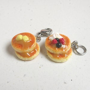 Pancake Charm, Butter Or Fruit, Polymer Clay Miniature Food, Breakfast Jewelry, Gifts For Her