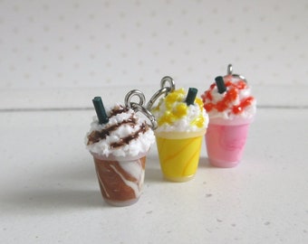 Miniature Smoothie Charm, Chocolate, Strawberry Or Mango
