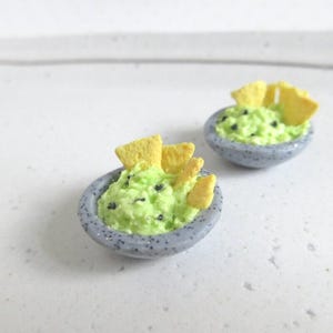 Dije de nacho, collar de salsa de aguacate, tazón de guacamole, llavero de comida mexicana