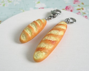 Baguette Charm, Miniature Stick Bread, Add On Keychain, Bakery Gifts For Friends