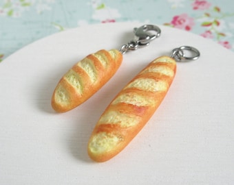 Baguette Charm, Miniature Stick Bread, Add On Keychain, Bakery Gifts For Friends