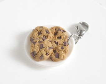 Plate of Chocolate Chip Cookies Charm, Miniature Food Accessories