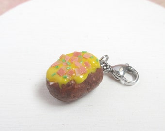 Cheese Bacon Baked Potato Charm, Polymer Clay Food, Cute Miniature Gifts For Friends