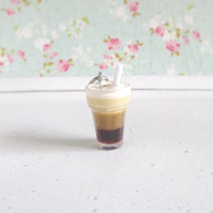 Layered Coffee Necklace, Mocha Caramel Frappe,  Miniature Drinks Charm,  Quirky Gifts