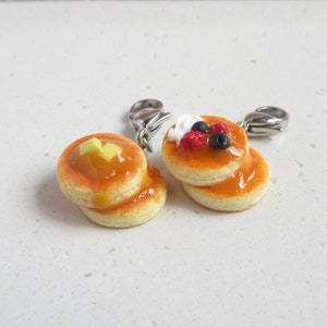 Pancake Charm, Butter Or Fruit, Polymer Clay Miniature Food, Breakfast Jewelry, Gifts For Her