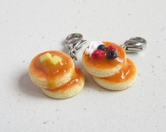 Pancake Charm, Butter Or Fruit, Polymer Clay Food Miniature Breakfast Accessory