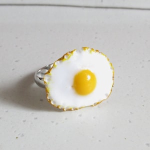 Fried Egg Ring, Sunny Side Up, Polymer Clay, Silver Tone, Quirky Food  Jewelry, Foodie Gift 