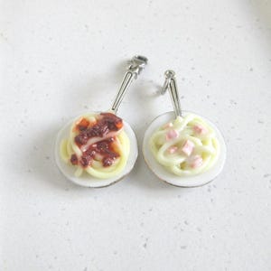 Spaghetti Charm, Bolognese Or Carbonara, Polymer Clay Pasta, Italian Food Jewelry, Stainless Steel, Chef Gift