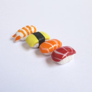 Sushi Charm, Polymer Clay Japanese Food, Salmon, Tuna, Shrimp, Egg, Miniature Funny Gift For Teenager Girl