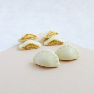 Dumpling Stud Earrings, Polymer Clay Food, Miniature Dim Sum