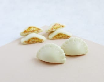 Dumpling Stud Earrings, Polymer Clay Food, Miniature Dim Sum