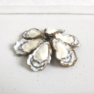 Oyster Charm, Miniature Oyster Necklace, Polymer Clay Seafood Earrings, Food Keychain, Stitch Marker, Quirky Jewelry