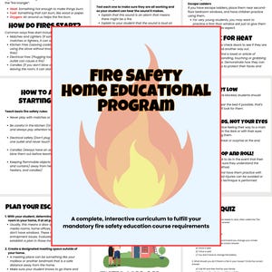 Plan de lección de seguridad contra incendios para estudiantes de educación en casa / Educación sobre seguridad imprimible para niños de primaria (K-3.er grado)