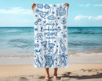 Möhippa strandhandduk, Anpassad möhippahandduk, Möhippa-presenter på stranden, Matchande brudtärnehanddukar, Presenter till frieri, 3