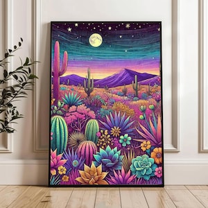 Night art Western art print Frame Vintage retro wall art Poster Botanical prints midcentury modern wall art Sunset wall art matisse wall art