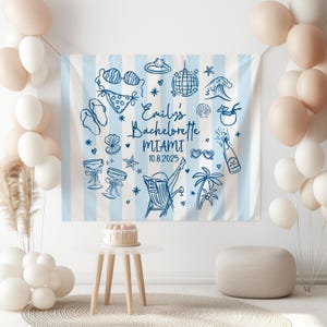Bachelorette Party Decor, Custom Location Bachelorette Tapestry, Personalized Bachelorette Beach Party Banner, Beach Bachelorette Backdrop