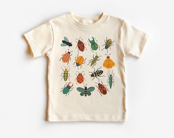 Retro Bugs Toddler Shirt - Vintage Entomologist Sweatshirt - Cute Insect Natural Kids Shirt - Natural Toddler Tee