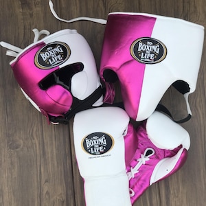 Personalisiertes Box-Set - Lederhandschuhe & Kopfschutz, Kampftraining