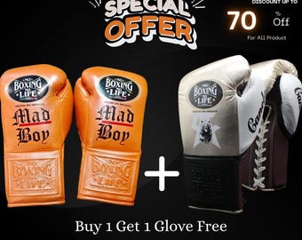 Personalisierte Leder Boxhandschuhe, individuelles Logo, Training & Sparring