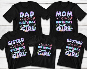 Mermaid Birthday Girl Shirt: Matching Family Under The Sea Party T-Shirt