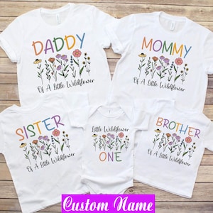 Wildflower Birthday Family Shirts: Boho Floral 1st Birthday